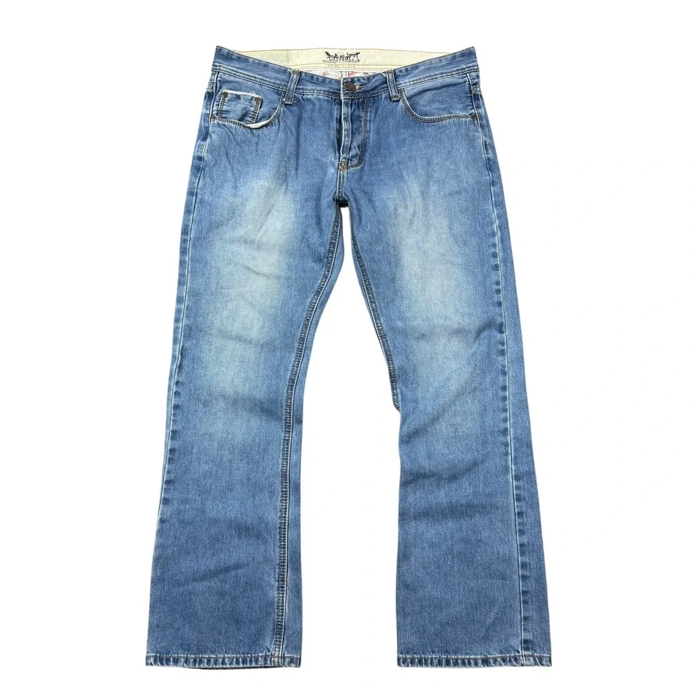 Levi's 504 Jeans Men 36 (34x29) Straight Stretch‎ Medium Wash Denim Button Fly
